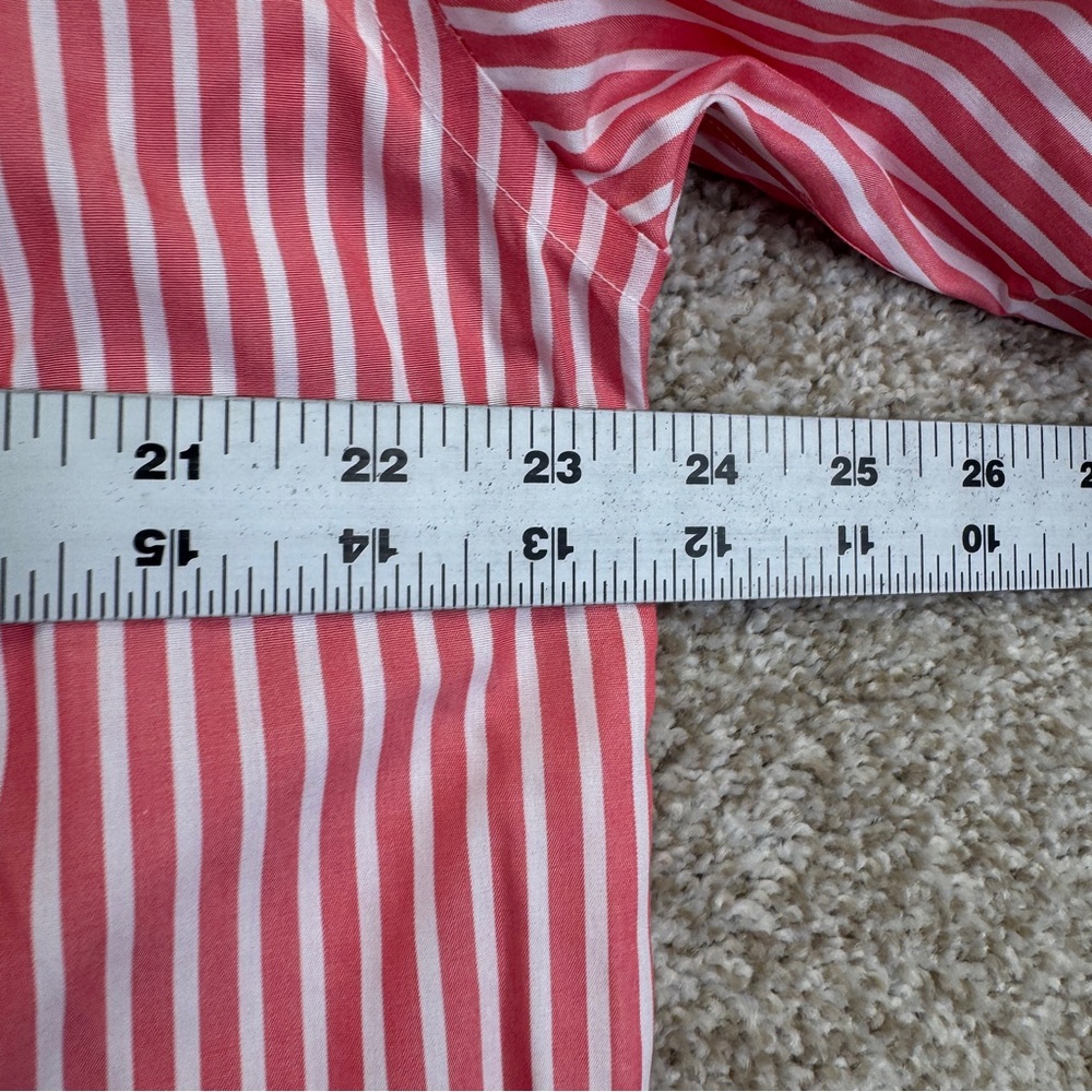 NEW L.L. Bean Pink White Striped Button Down Shirt Mens Size M Short Sleeve - Picture 8 of 15